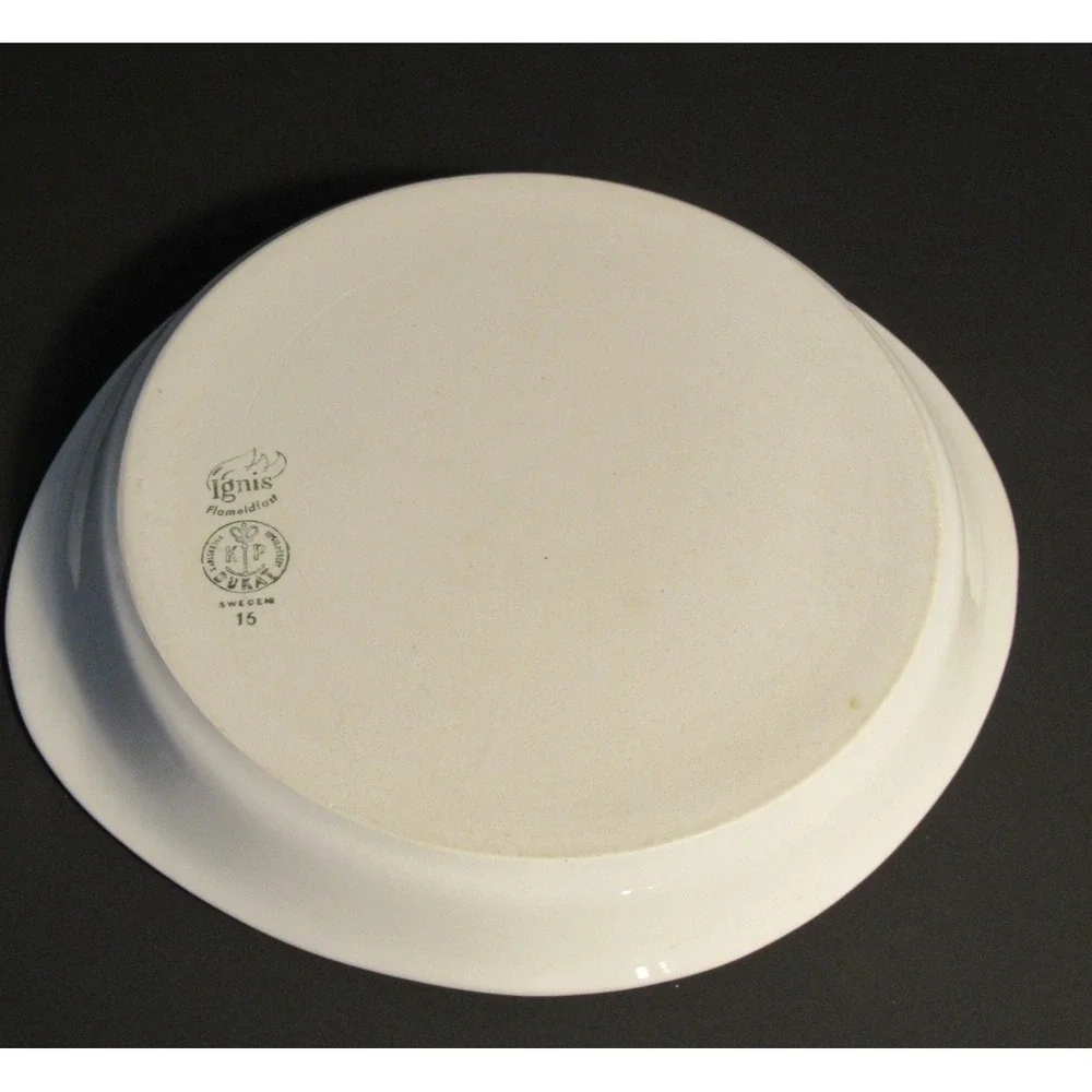 Upsala-Ekeby Karlskrona Ignis Dukat Roung Baking Dish Sweden MCM Floral 11.25in